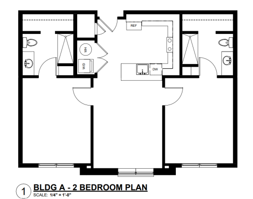 the floor plan for a 2 bedroom apartment at The  Campbell